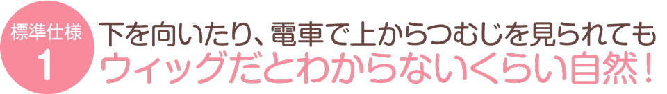 上から見られてもウィッグとバレない