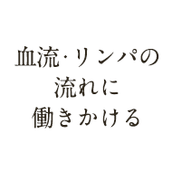 血流・リンパの流れに働きかける