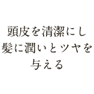 頭皮を清潔にし髪に潤いとツヤを与える