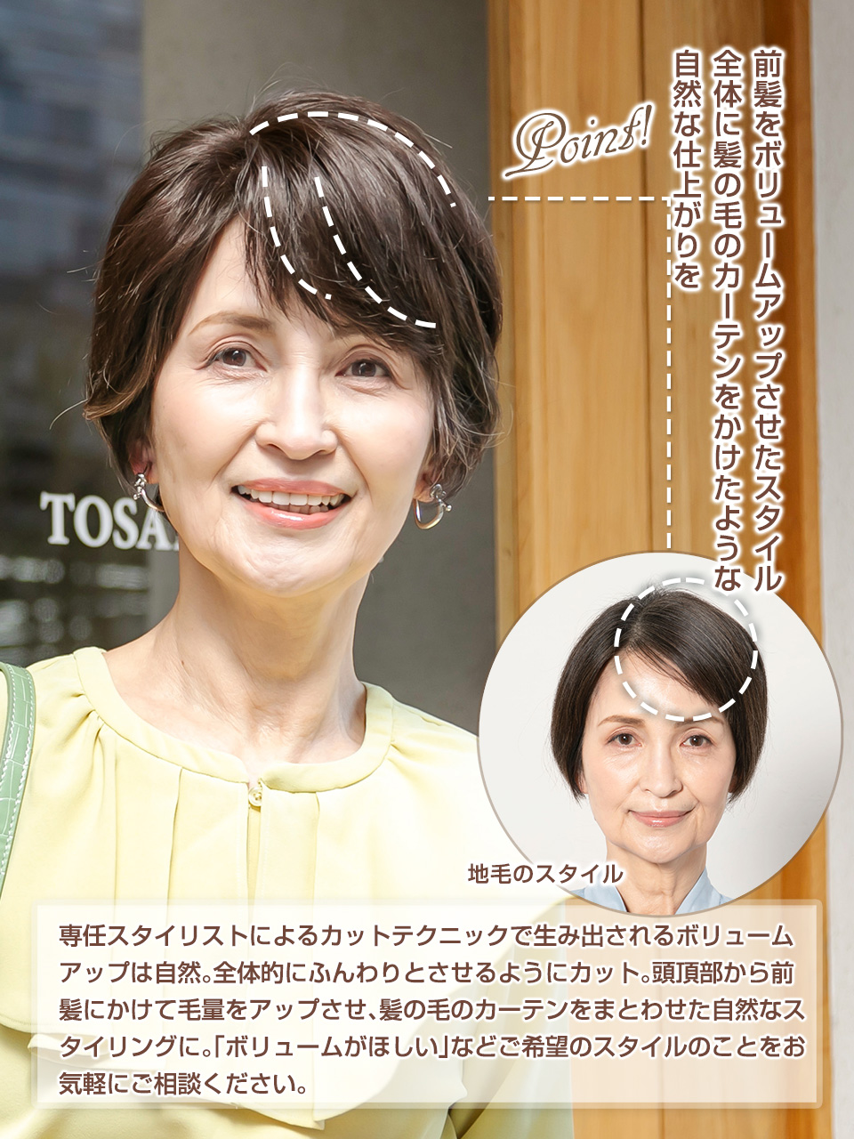 部分ウィッグのスタイルポイント
