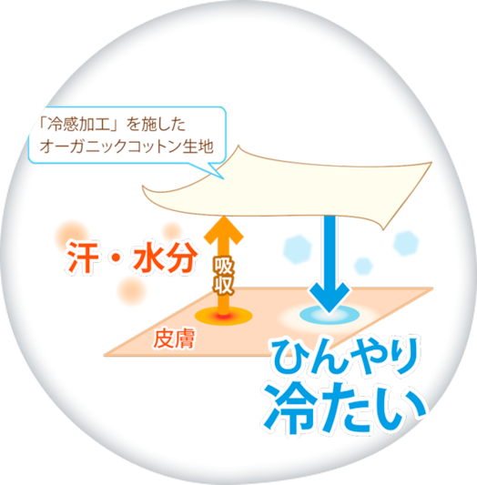 ウィッグの接触冷感加工